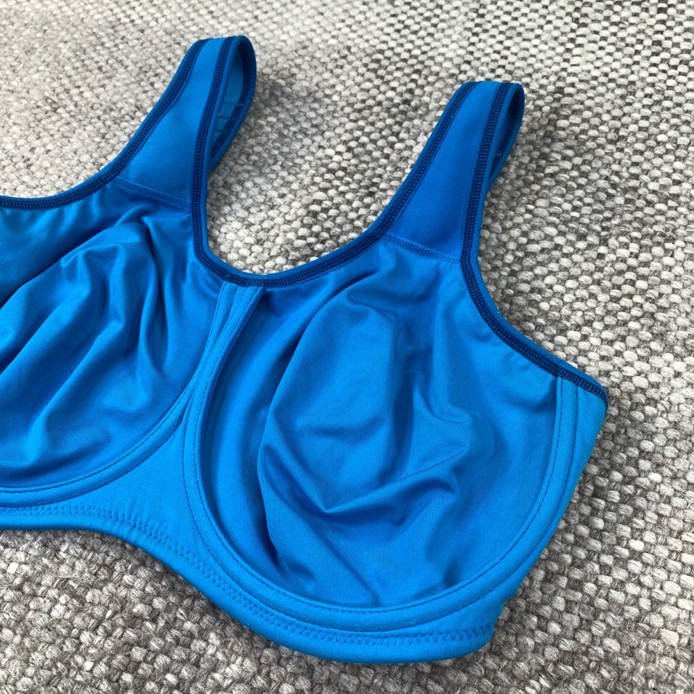 Wacoal Sports Bra Womens 36G Blue Underwire High Impact 855170 Activewear Gym